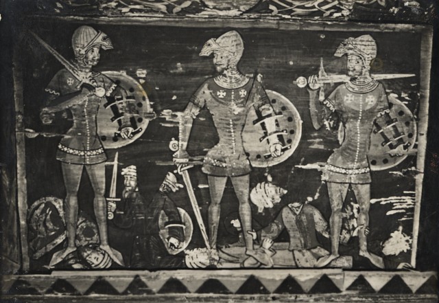 Anonimo — Pittore siciliano - sec. XIV - Combattimento fra crociati e saraceni — particolare